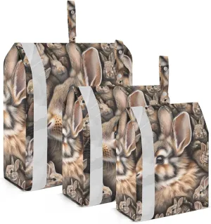 Cute Bunnies Camouflage Travel Packing Bags 3 Sizes Luggage Organizer Bags Set Travel Bags Organizer for Luggage
