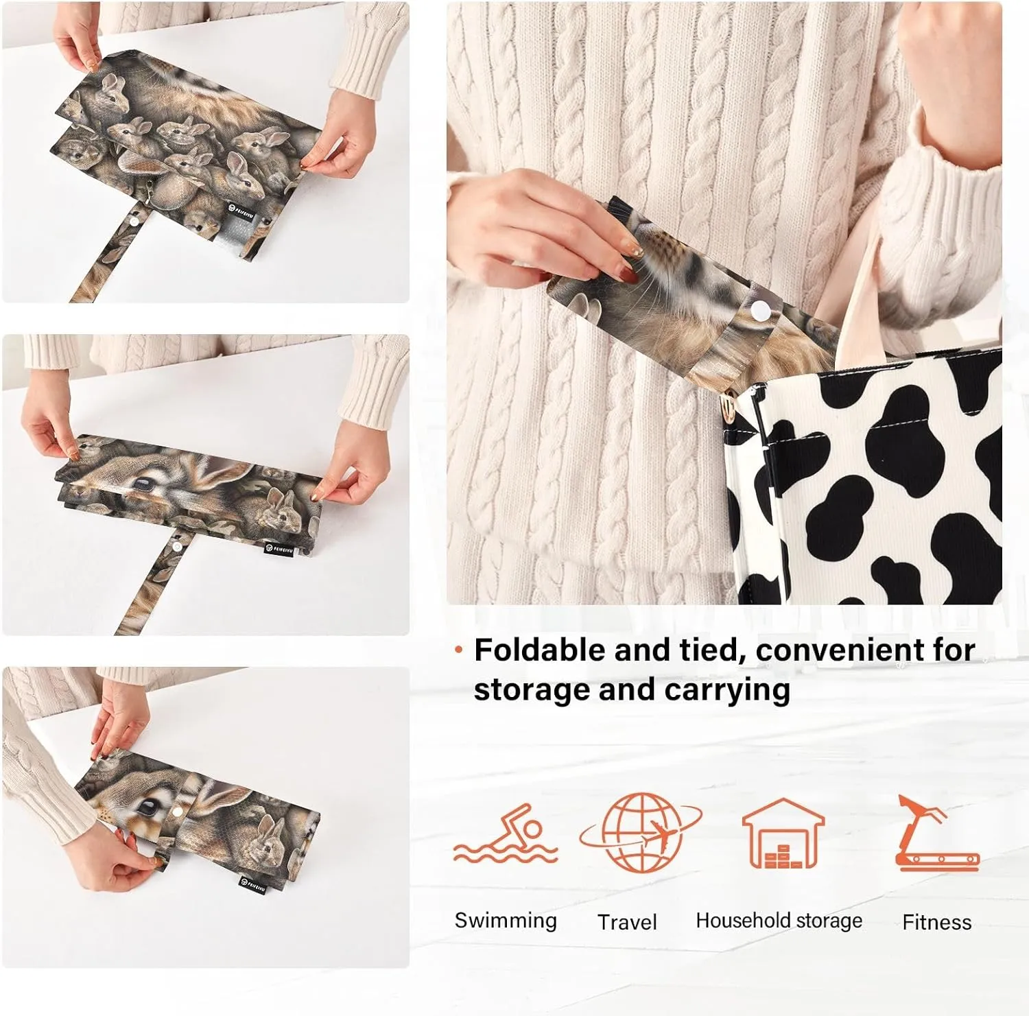 Cute Bunnies Camouflage Travel Packing Bags 3 Sizes Luggage Organizer Bags Set Travel Bags Organizer for Luggage