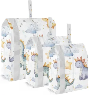 Cute Dinosaur Clound White 3 Set Packing Travel Bags Reusable Folding Closet Organizer Clothing Storage Bag Bags Organizer