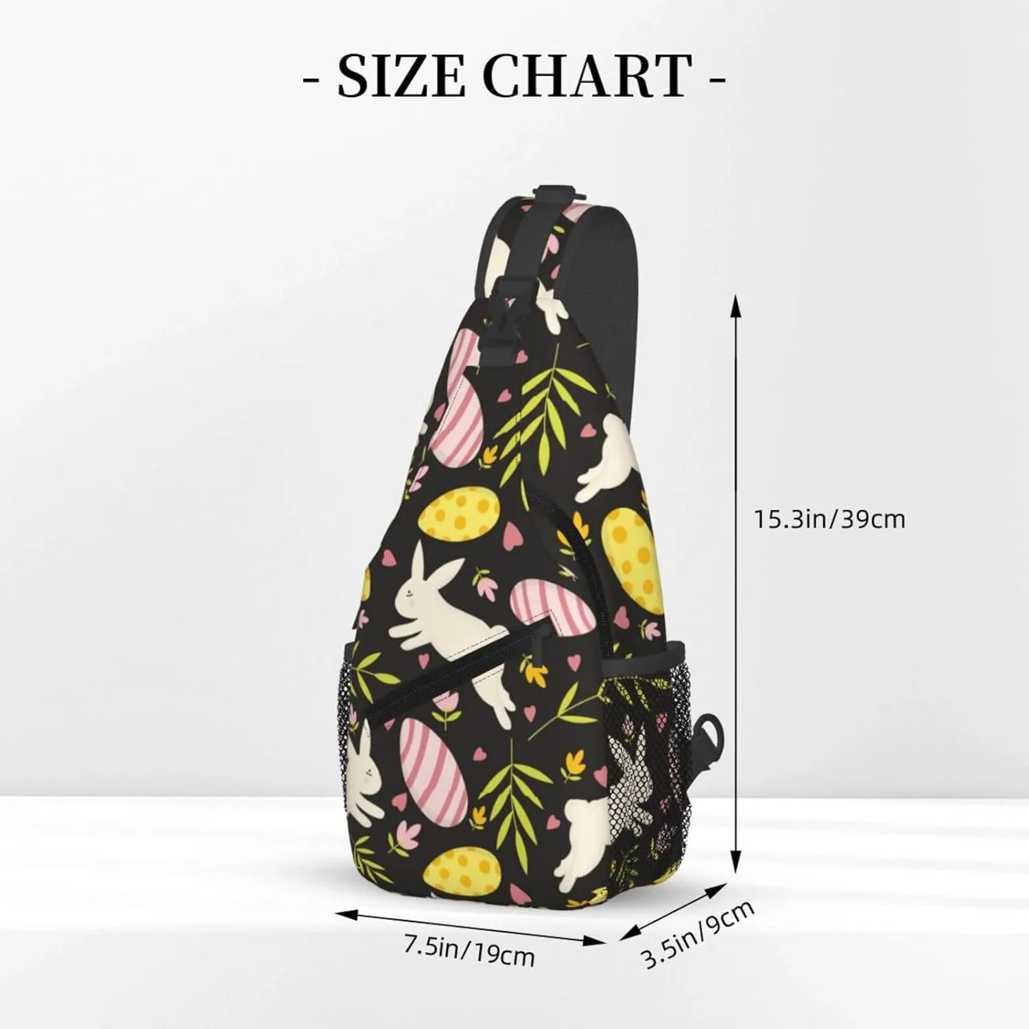 Cute Easter Bunny Sling Bag for Women Men Large Crossbody Bags Work Laptop Backpack Handbags