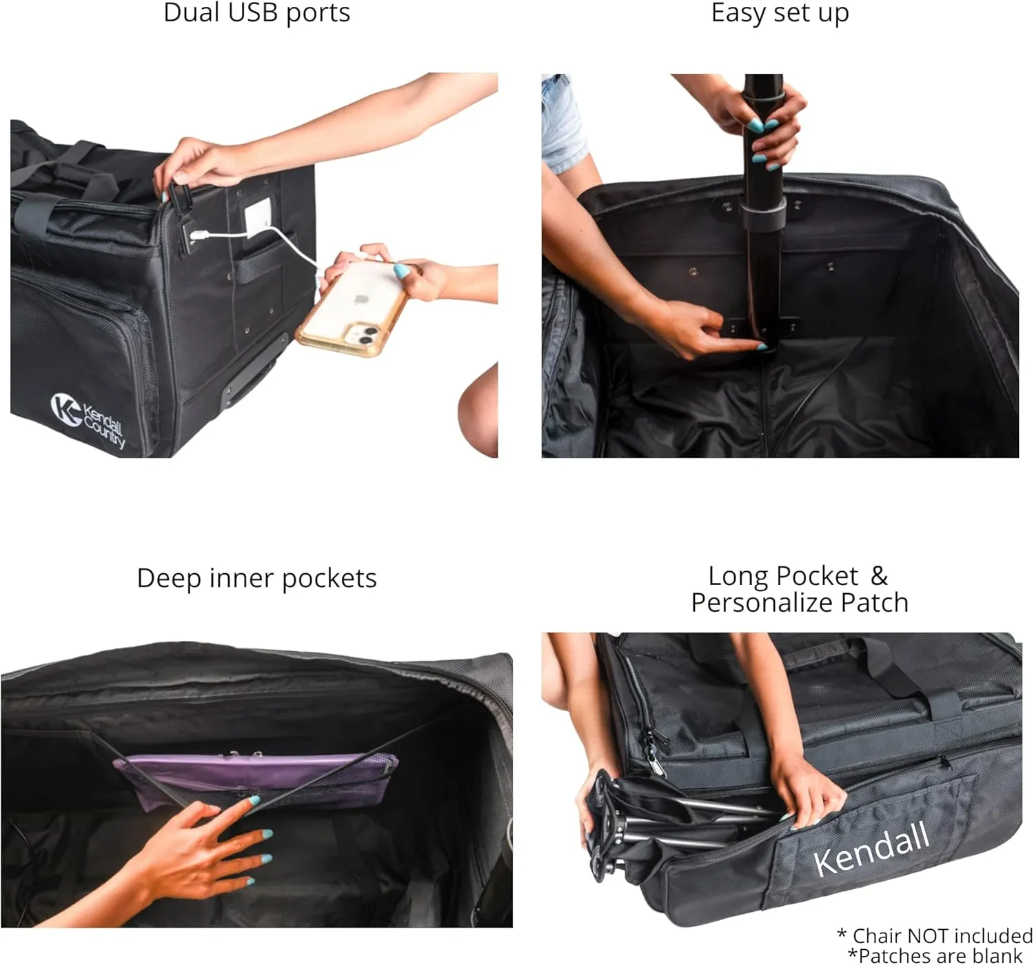 Dance Bag with Garment Rack  Collapsible Costume Rolling Duffel Bag with Wheels for Competition, Shows, Performances, Travel and More (Raven Black, 28-inch)