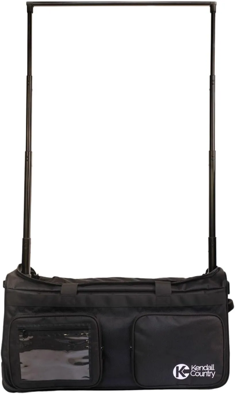 Dance Bag with Garment Rack  Collapsible Costume Rolling Duffel Bag with Wheels for Competition, Shows, Performances, Travel and More (Raven Black, 28-inch)