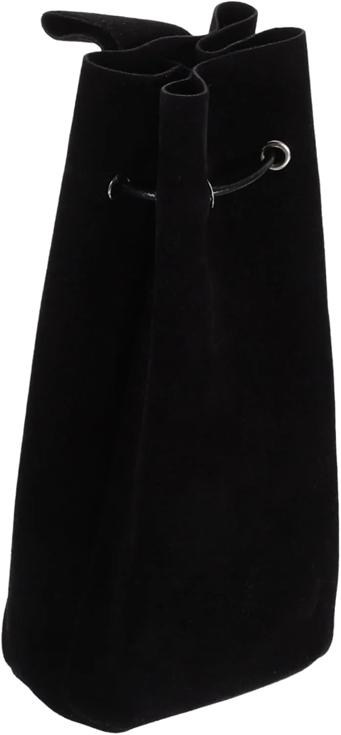 Didiseaon Medieval Cosplay Pouch Bag Vintage Costume Accessories Turn Fur Medieval Cosplay Bag Party Favor Black