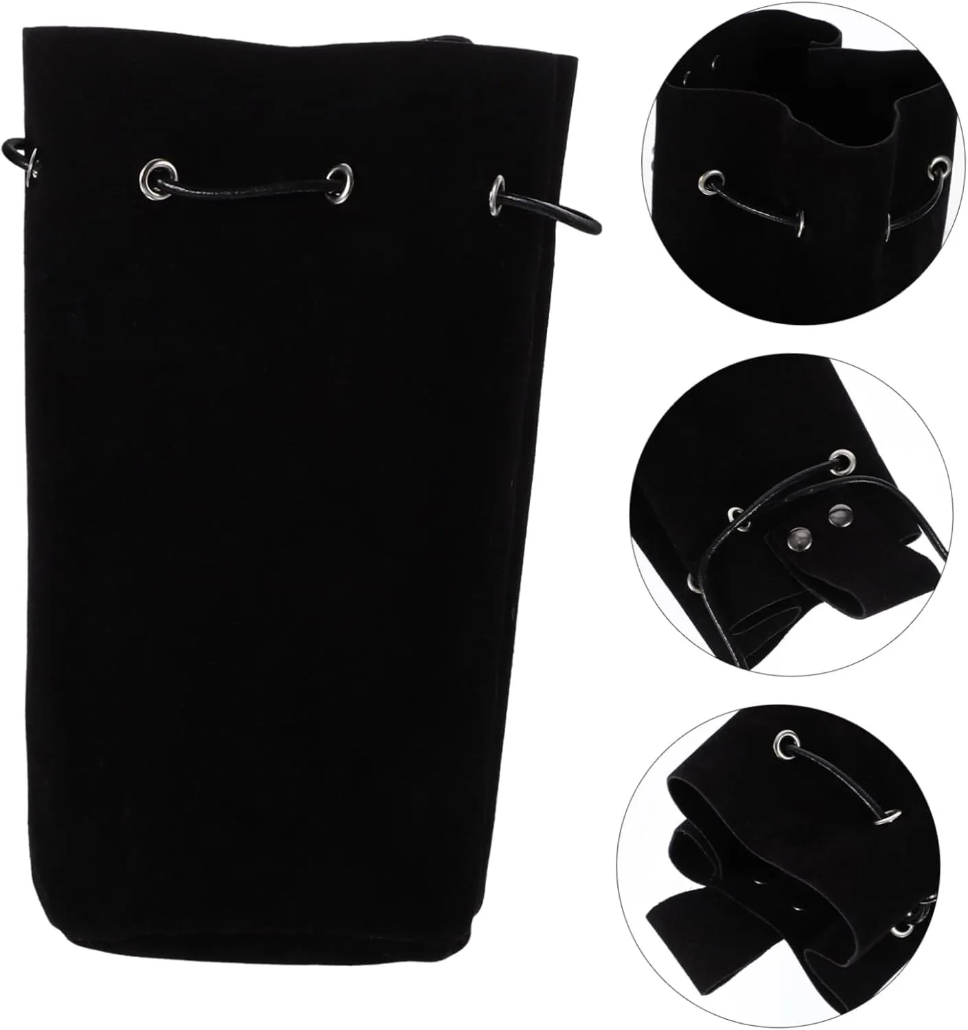 Didiseaon Medieval Cosplay Pouch Bag Vintage Costume Accessories Turn Fur Medieval Cosplay Bag Party Favor Black