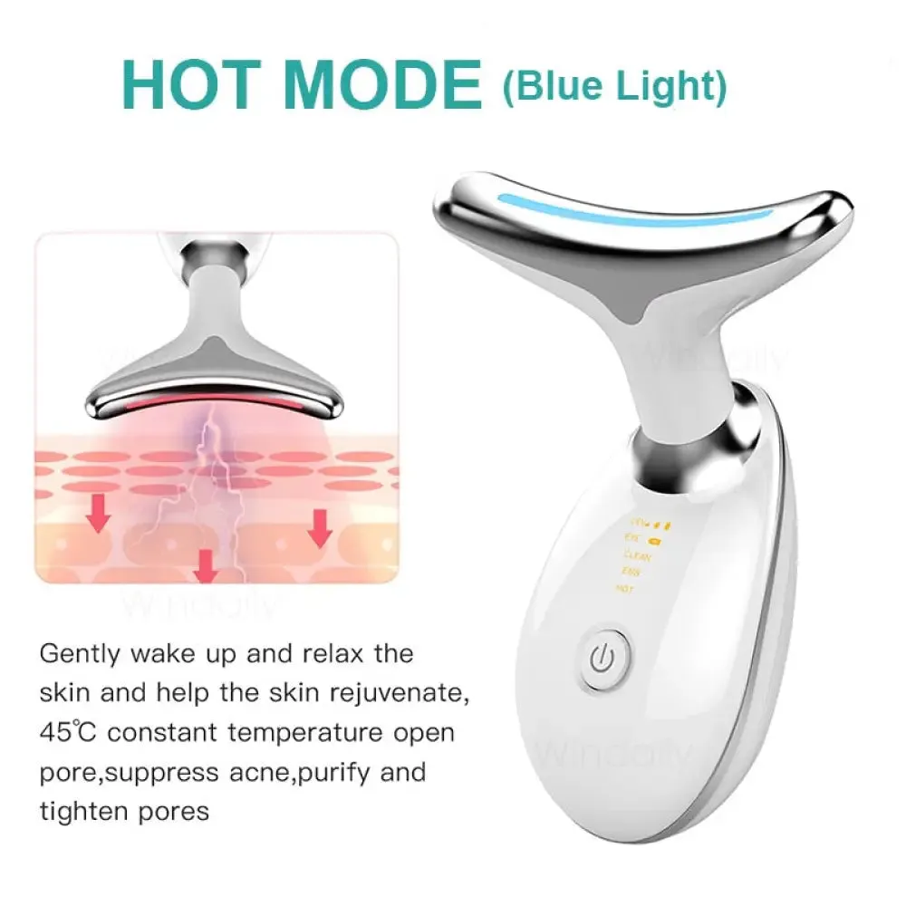Ems Microcurrent Neck Facial Lifting Device Vibration Face Massager Skin Care Tools