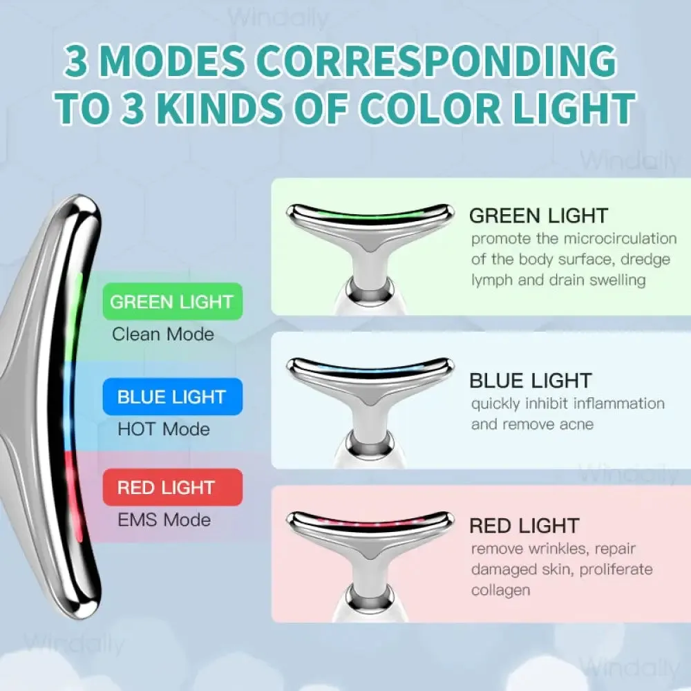 Ems Microcurrent Neck Facial Lifting Device Vibration Face Massager Skin Care Tools