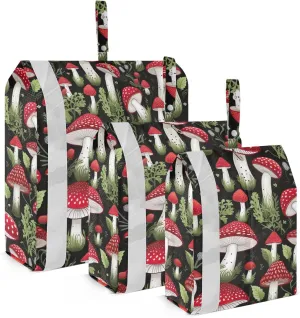 Fall Thanksgiving Mushrooms Packing Cubes for Travel 3 Set Packing Essentials Luggage Bags for Travel Accessories