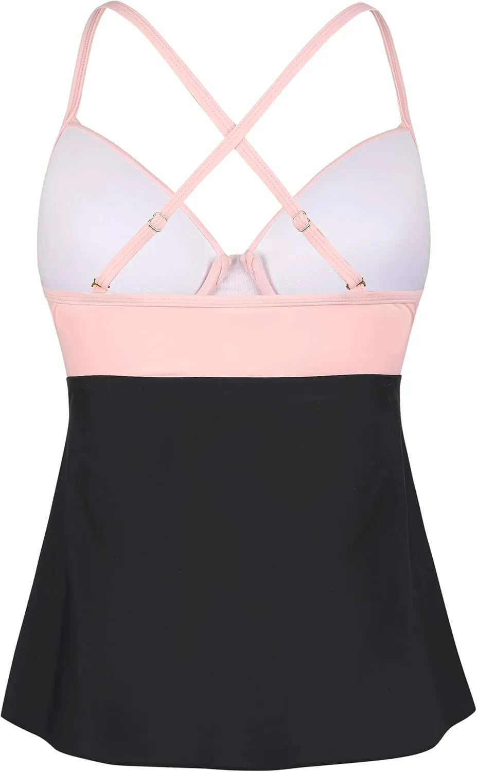 Firpearl Women's Underwire Tankini Top Only Twist V Neck Swimsuits for Big Busted Loose Fit Bathing Suit Tops