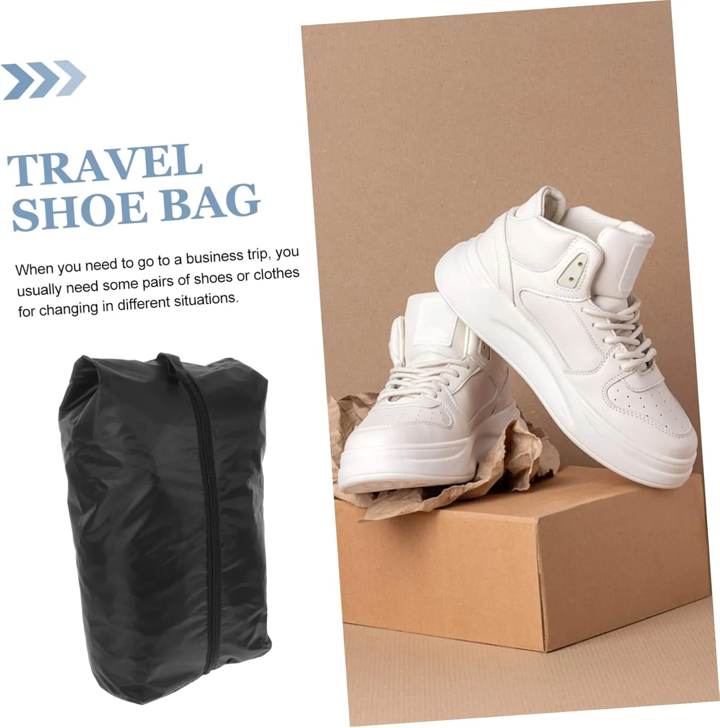 Foldable Travel Bag Set 4pcs Waterproof Shoe Packing Cubes for Luggage
