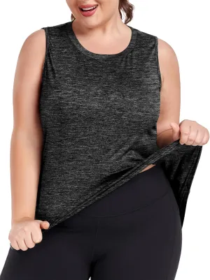 FOREYOND Plus Size Workout Tank Tops for Womens Lightweight Tank Tops Sleeveless Athletic Running Yoga Shirts