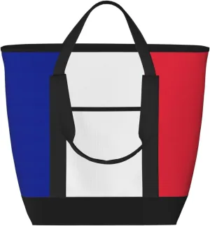 French flag Women's tote bags and reusable women's beach bags are suitable for travel insulation and cooling bags.