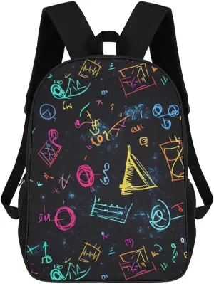 Funny Chemistry Math Teacher 17 Inch Shoulder Backpack Fashion Laptop Bag Travel Daypack for Camping Hiking