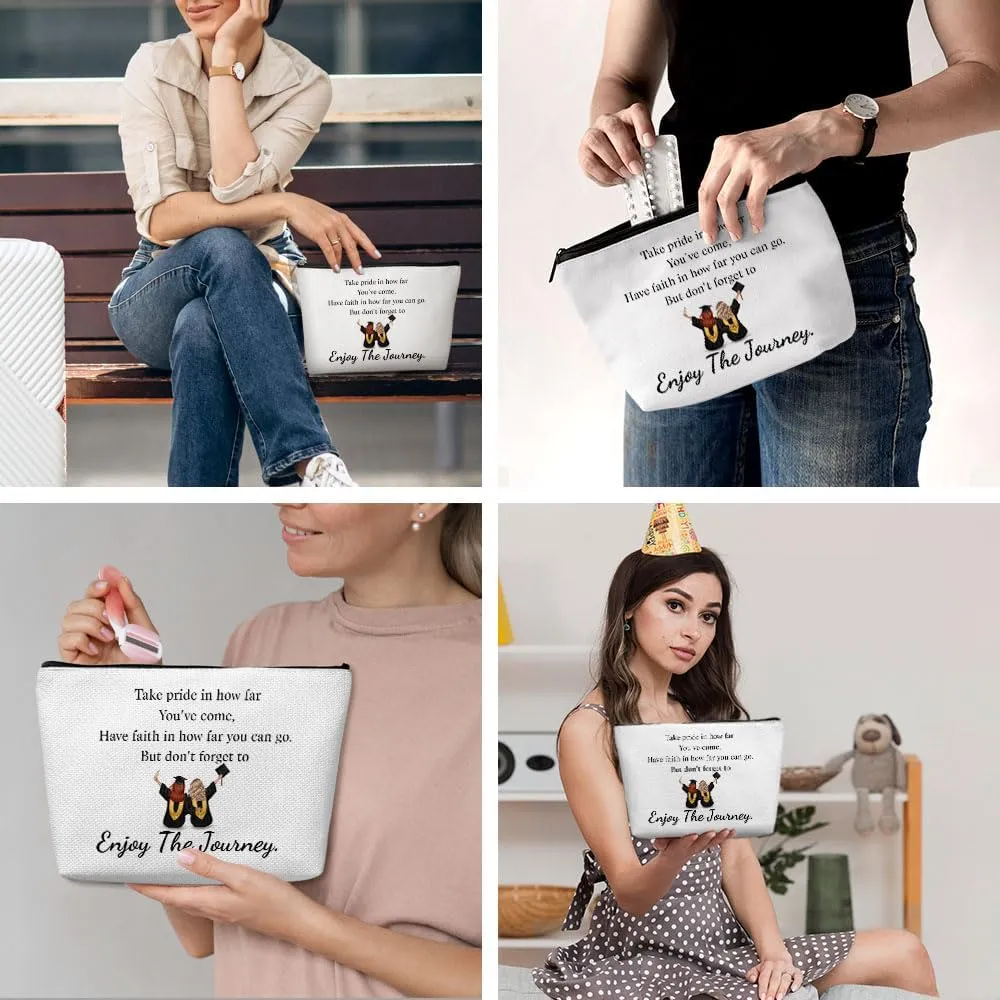 Funny Graduation Gift, Graduation Gifts for Her, Congratulation Gift Makeup Bag Inspirational Class of 2024 Cosmetic Bag Travel Toiletry Bag for Women Sister Best Friend BFF Senior College Graduate