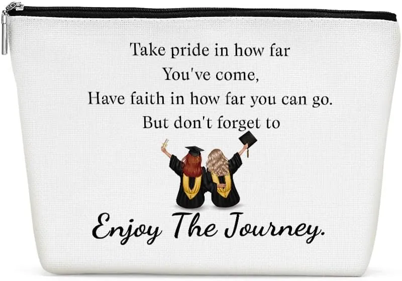 Funny Graduation Gift, Graduation Gifts for Her, Congratulation Gift Makeup Bag Inspirational Class of 2024 Cosmetic Bag Travel Toiletry Bag for Women Sister Best Friend BFF Senior College Graduate