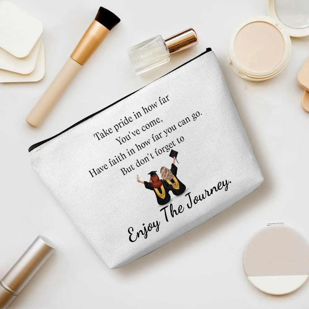 Funny Graduation Gift, Graduation Gifts for Her, Congratulation Gift Makeup Bag Inspirational Class of 2024 Cosmetic Bag Travel Toiletry Bag for Women Sister Best Friend BFF Senior College Graduate
