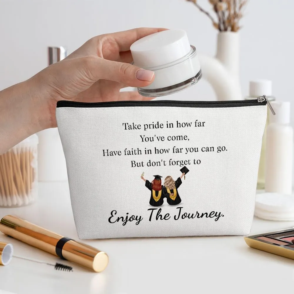 Funny Graduation Gift, Graduation Gifts for Her, Congratulation Gift Makeup Bag Inspirational Class of 2024 Cosmetic Bag Travel Toiletry Bag for Women Sister Best Friend BFF Senior College Graduate