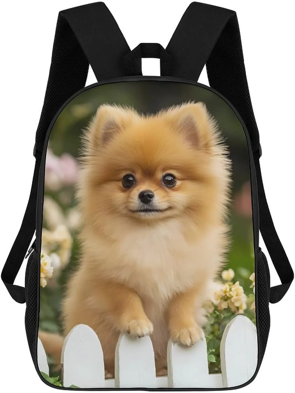 Funny Pomeranian Dog 17 Inch Shoulder Backpack Fashion Laptop Bag Travel Daypack for Camping Hiking