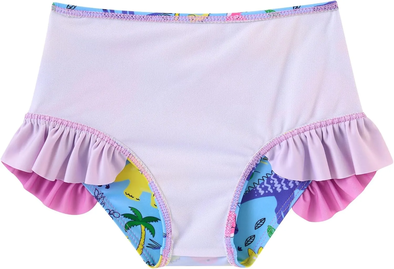 Funnycokid Girls Swimsuit Kids Bathing Suit Rashguard Swimwear Long Sleeve 3 Piece Toddler 3-7 Years