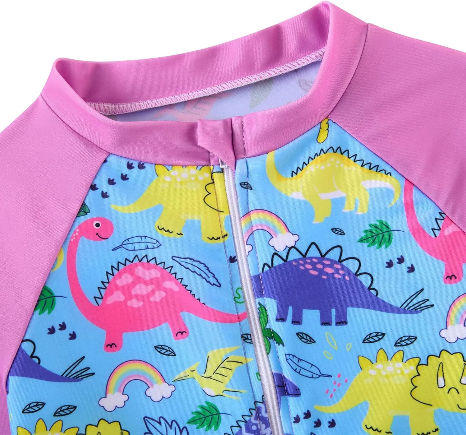 Funnycokid Girls Swimsuit Kids Bathing Suit Rashguard Swimwear Long Sleeve 3 Piece Toddler 3-7 Years
