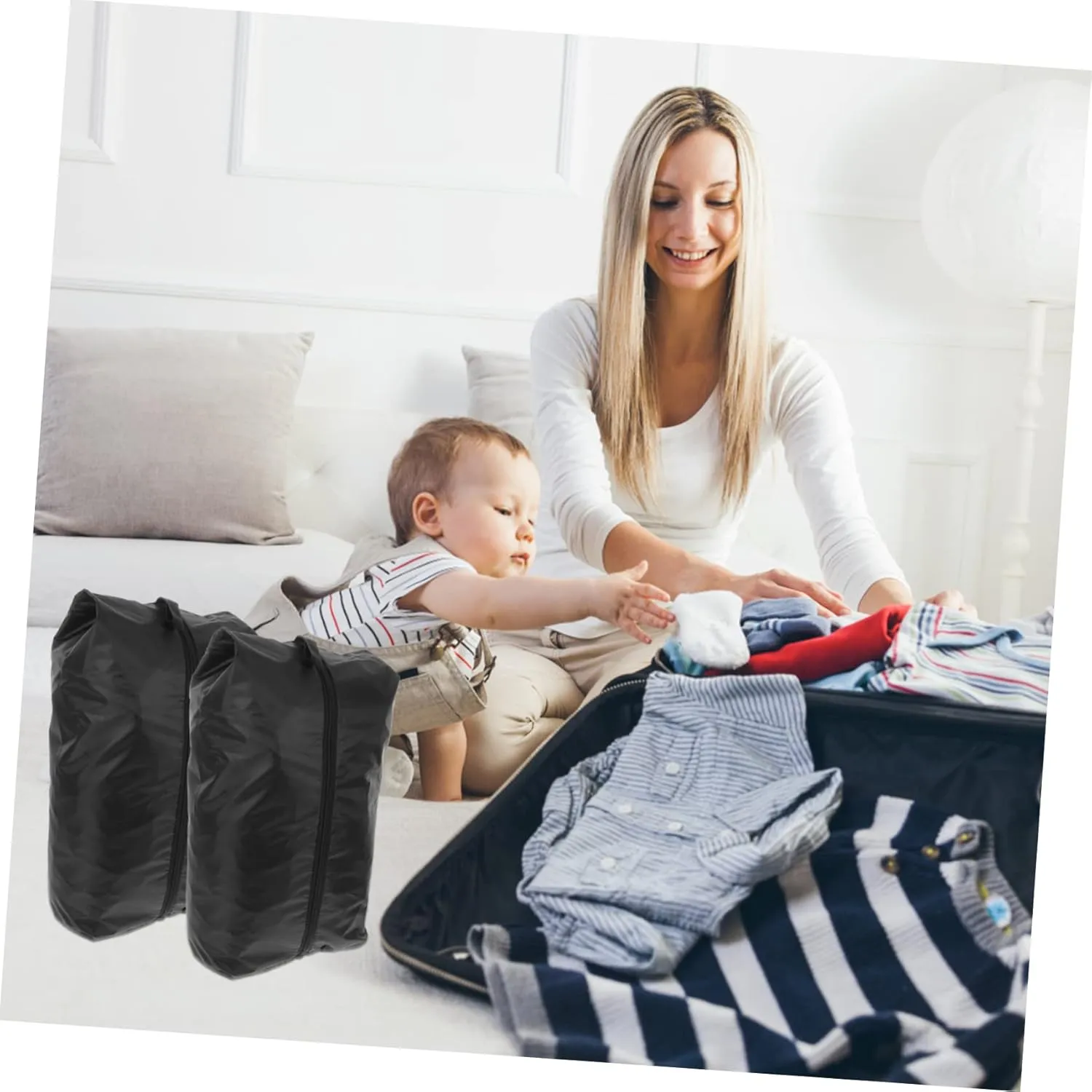 GALPADA Organizer Bag Set 4 Pack Waterproof Garment Storage Travel Packing Cubes for Suitcase