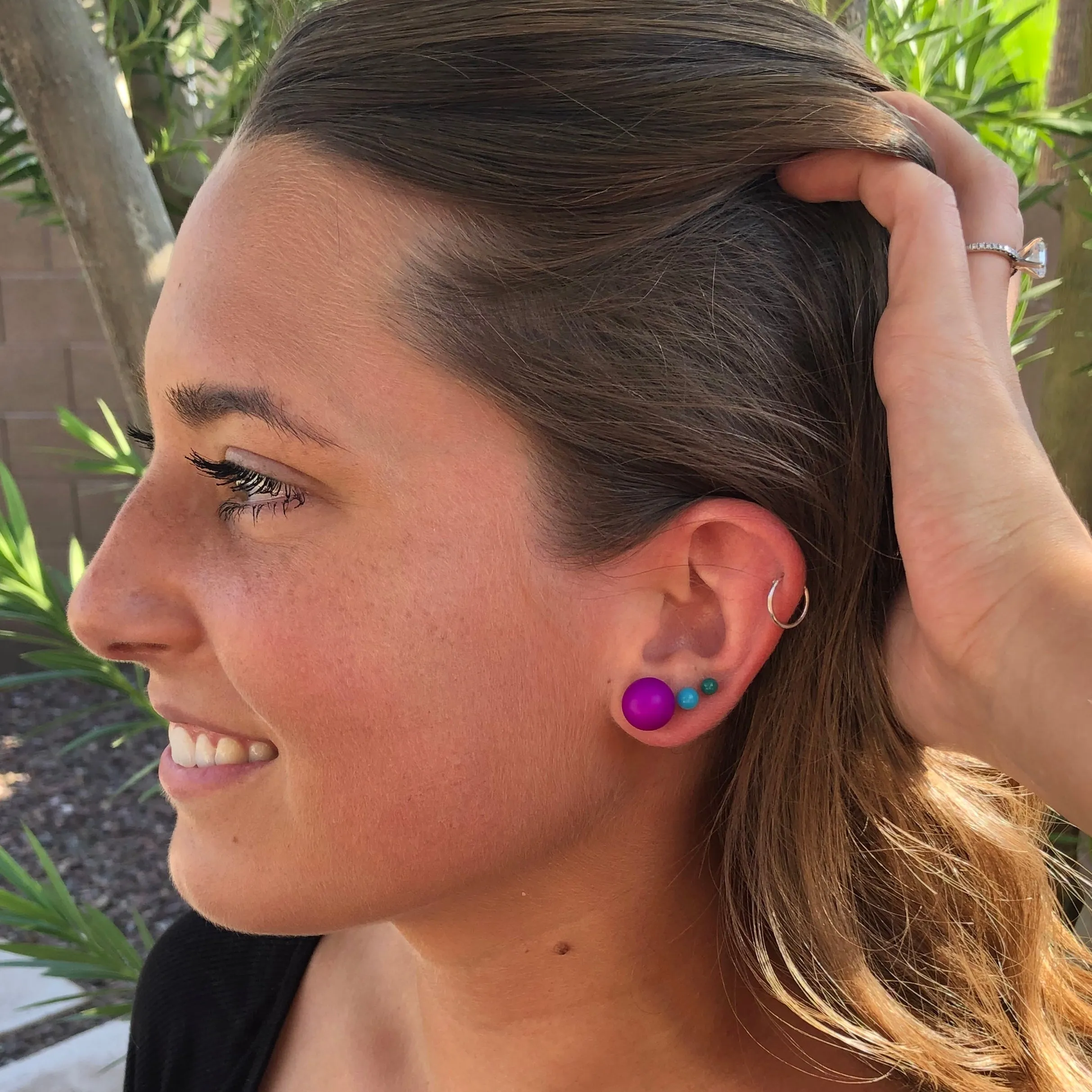 Golden Chartreuse Matte Ball Stud Earrings