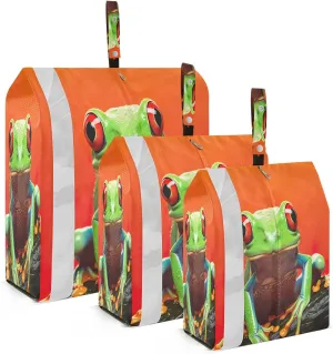 Green Frog Branch Red Compression Packing Cubes Luggage Organizer Bags for Travel Suitcase Organizer for Travel Accessories