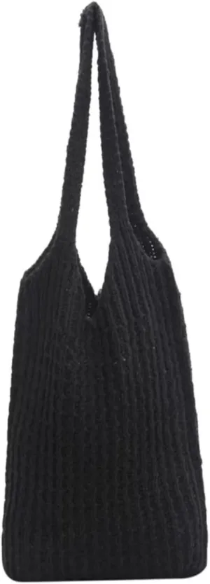 Grunge Knitted Tote Bag Y2K Fairycore Shoulder Bag Aesthetic Hobo Bag Indie Crossbody Bag Alt Purse Accessories