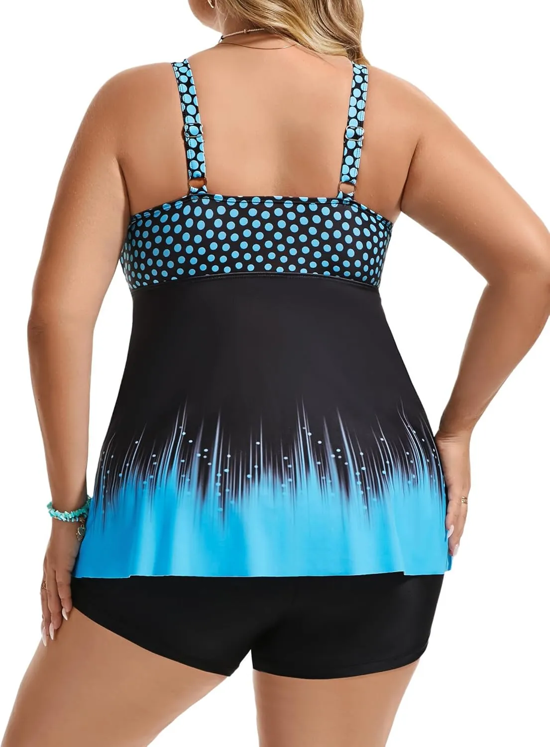 Hanna Nikole Women's Plus Size Tankini Swimsuits Twist Front Two Piece Bathing Suits with Shorts