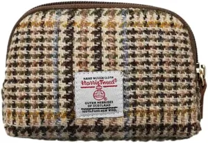 Harris Tweed Mini Travel Makeup Carrying Case Cosmetic Bag Portable Electronics Accessories Organizer Coin Purse No.2154