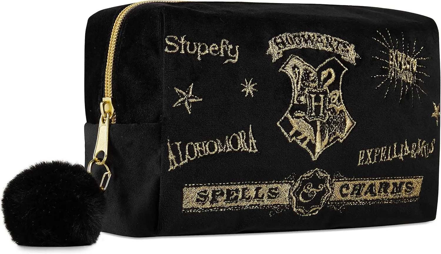 Harry Potter Makeup Bag for Women, Teenagers, Girls - Velvet Hogwarts Cosmetic Bags Travel Accessories - Gifts for Girls