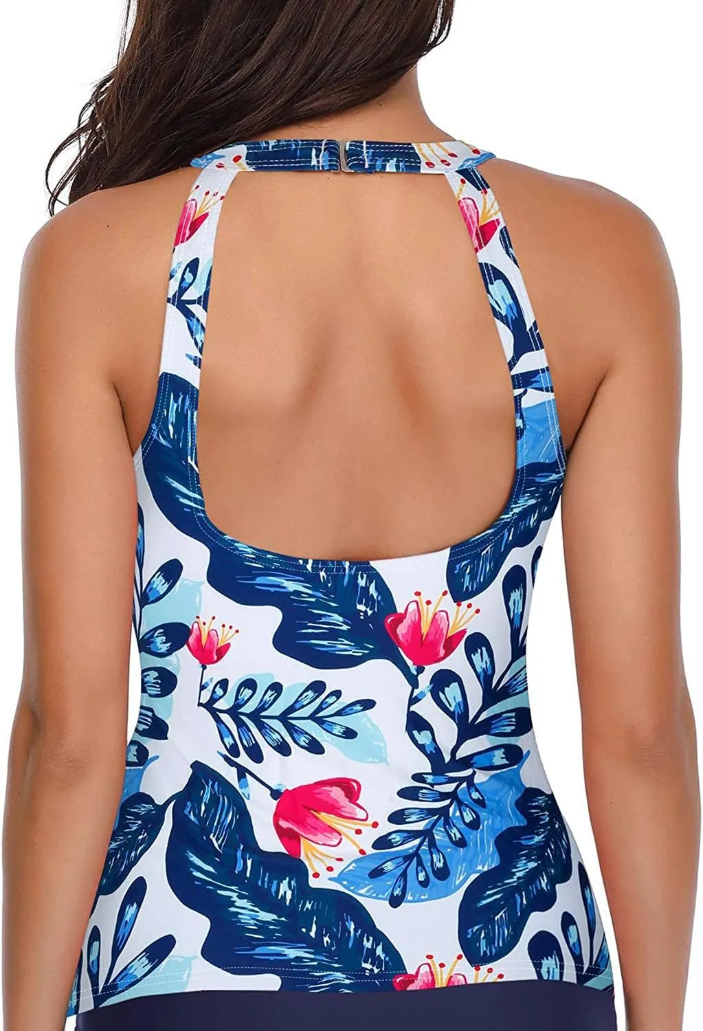 Holipick High Neck Tankini Top Bathing Suit Tops for Women Tummy Control Tank Tops Swimsuits