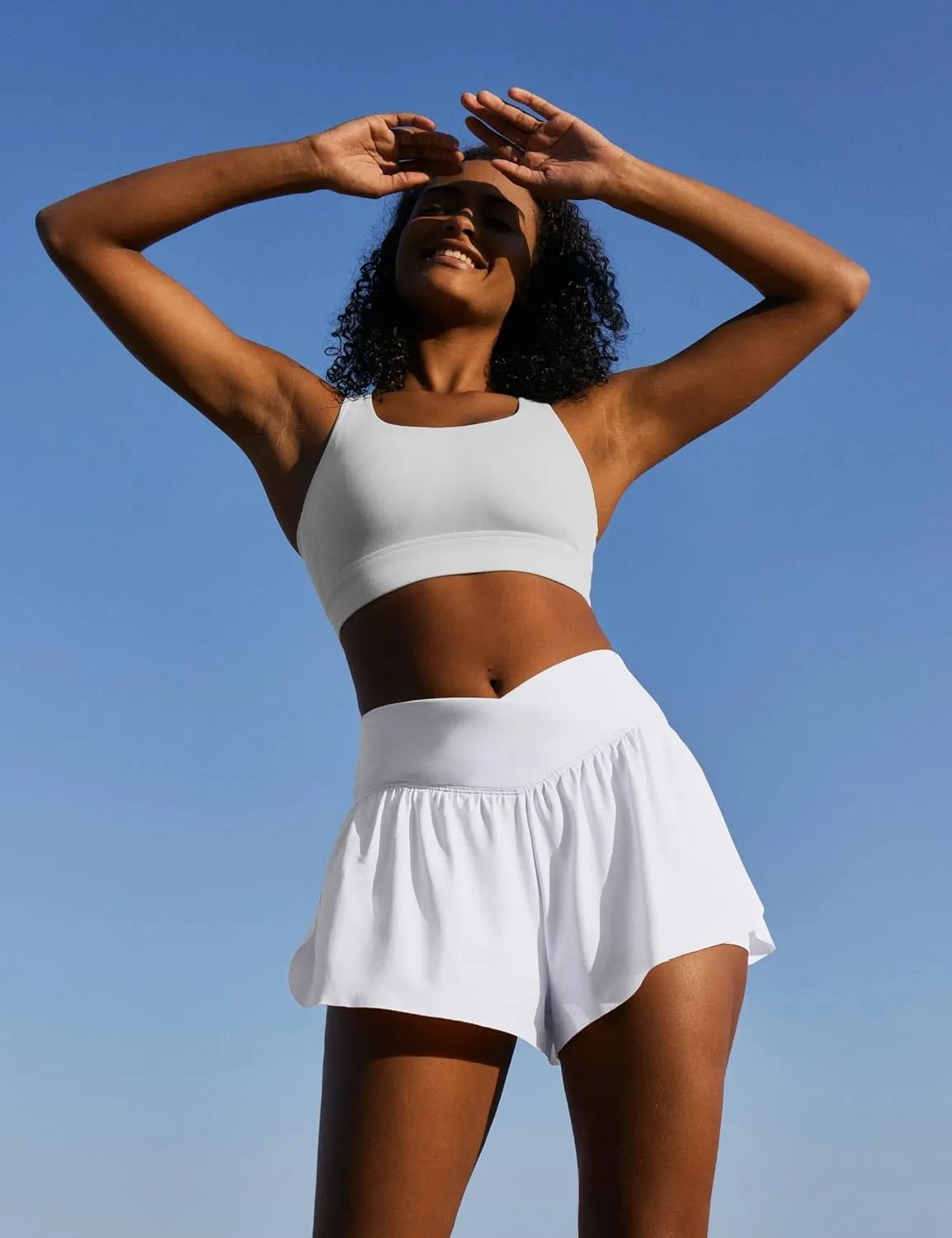 IUGA Athletic Shorts for Women High Waisted Workout Running Shorts Crossover Flowy Butterfly Preppy Clothes Skorts for Woman