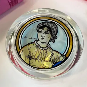 Jane Austen Ornament - Hand Painted 'Stained Glass' Paperweight