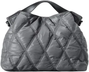 JHTPSLR Large Puffer Tote Bag for Women Quilted Puffer Handbags Puffy Tote Bags Shoulder Bags Trendy Bags 2025