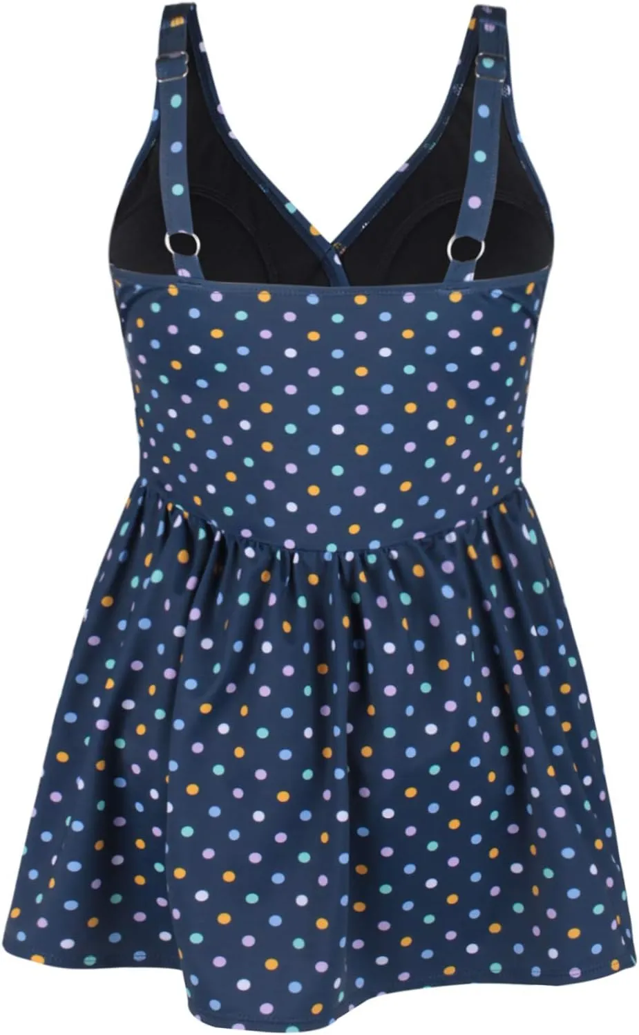 JINXUEER Plus Size Swimsuit Tummy Control Swimwear One Piece Floral Print Swimdress with Flared Skirt for Women