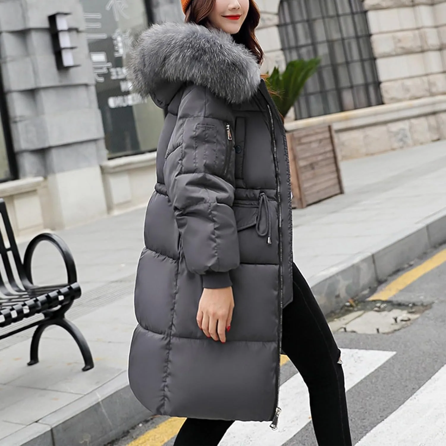JOFOW warm jackets for women quilted jackets for women jackets for women trendy long jackets for women