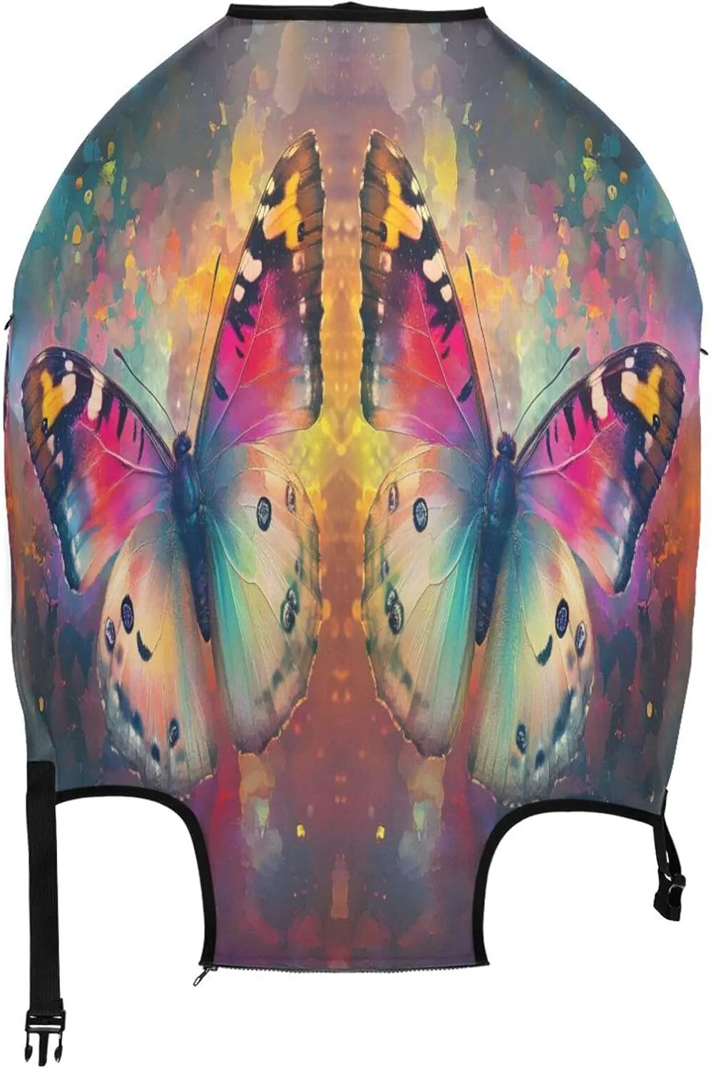 Joisal Butterflies Colors Large Luggage Cover Fit 18-32 Inch Luggage Covers Tsa Approved Elastic Suitcase Accessories
