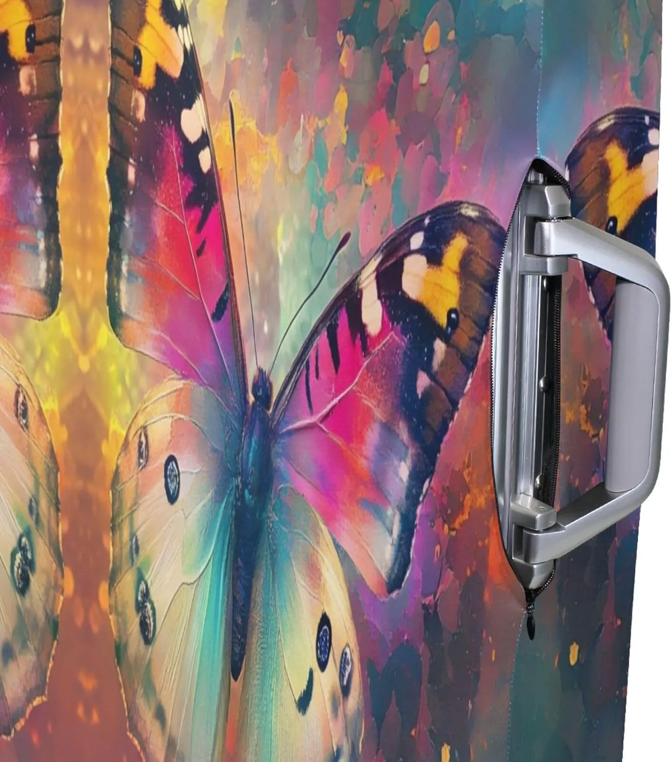 Joisal Butterflies Colors Large Luggage Cover Fit 18-32 Inch Luggage Covers Tsa Approved Elastic Suitcase Accessories