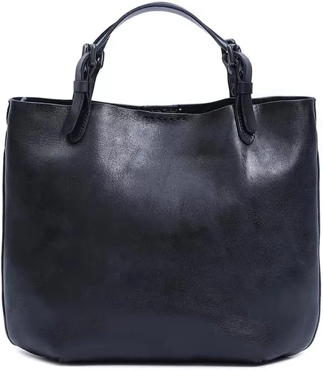 JSEIAJB Women's Bags Vintage Bucket Tote Bags Handbags Leather Handbags