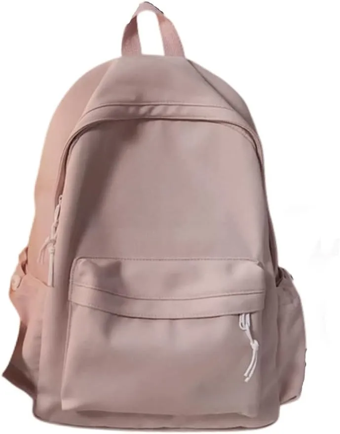 Kawaii Cute Aesthetic School Laptop Backpack with Accessories Plush Pendant for Teen Girls (Pink, without Mr. Rabbit)