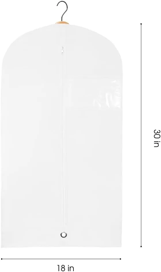 Kids Garment Bags,Storage Bags for Kids Clothes,Kids Garment Bags for Travel,Zippered Kids Garment Bags for Hanging Clothes,Girls Garment Bags for Dresses,Suits,Outwear,1 Pack 30inch x 18inch. (White)