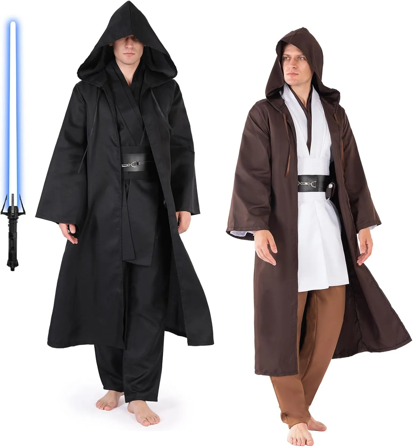 Knight Costume Master Robe Warrior Role Play Cloak Outfits Tunic Hooded Cape Halloween Accessories