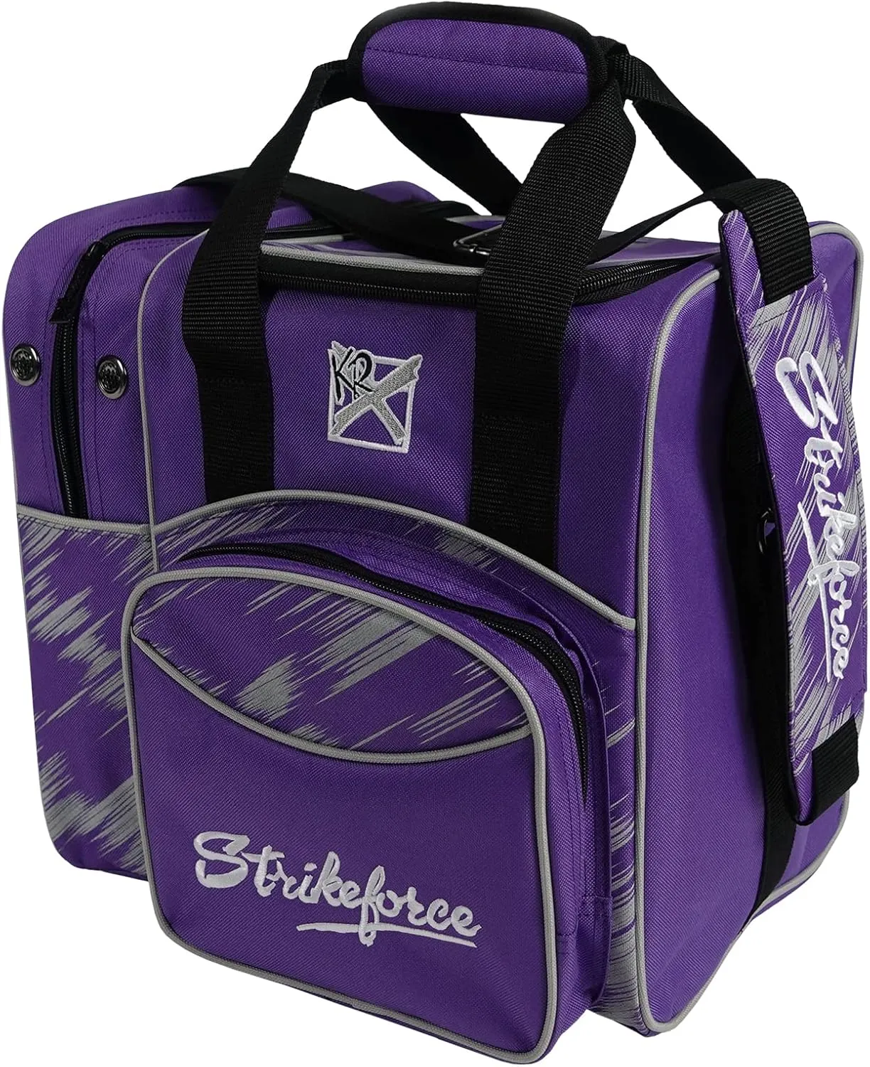 KR Strikeforce Flexx Single Tote Bowling Bag with Side Shoe Compartment and Front Accessory Compartment