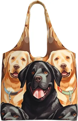 labrador retriever Dogs Canvas Tote Bag Aesthetic Large Shoulder Bags Reusable Shopping Bags for Women Grocery Bag Purse