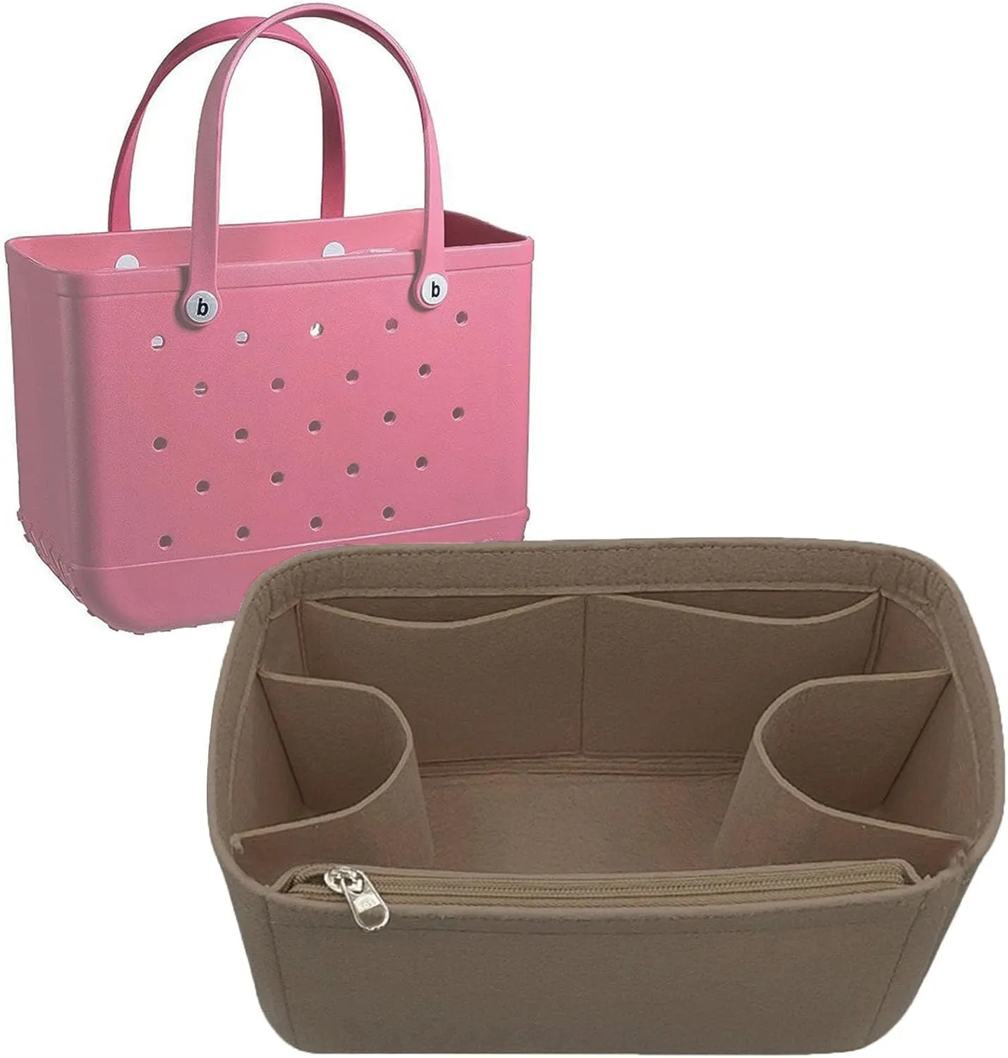 Lckaey Beach Bag Organizer for bogg bag accessories medium Storage bags Organizing bogg divider 3018coffee-M