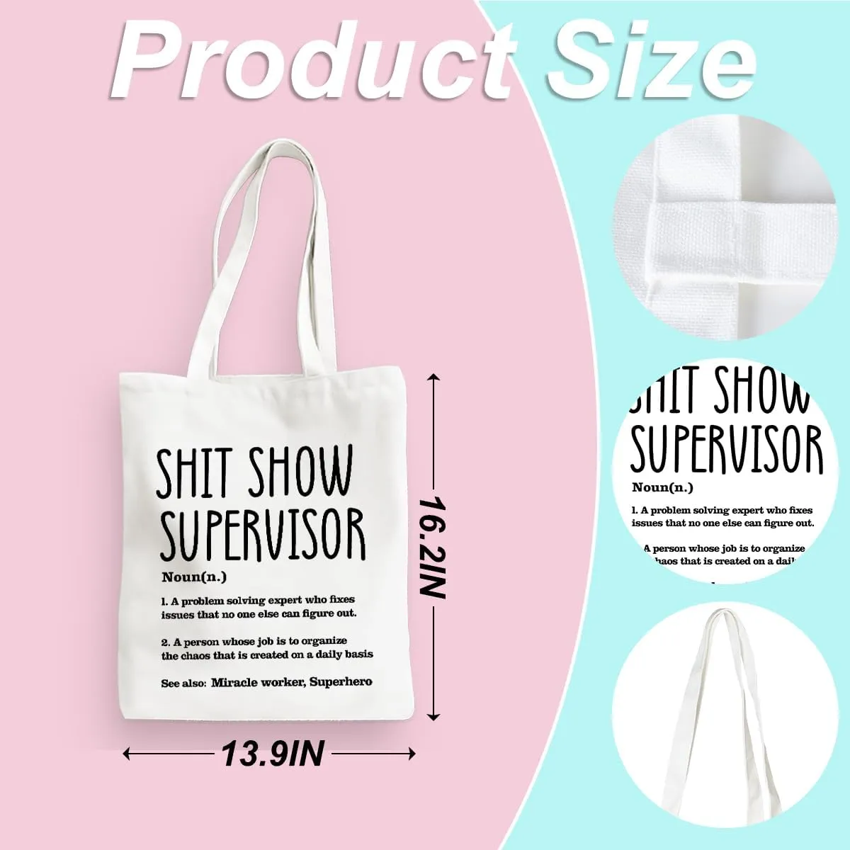 Leadership Boss Lady Chaos Coordinator Librarian Dance Teacher Supervisor Appreciation Gifts Tote Bag Reusable Grocery Bags