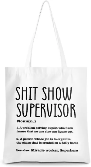 Leadership Boss Lady Chaos Coordinator Librarian Dance Teacher Supervisor Appreciation Gifts Tote Bag Reusable Grocery Bags