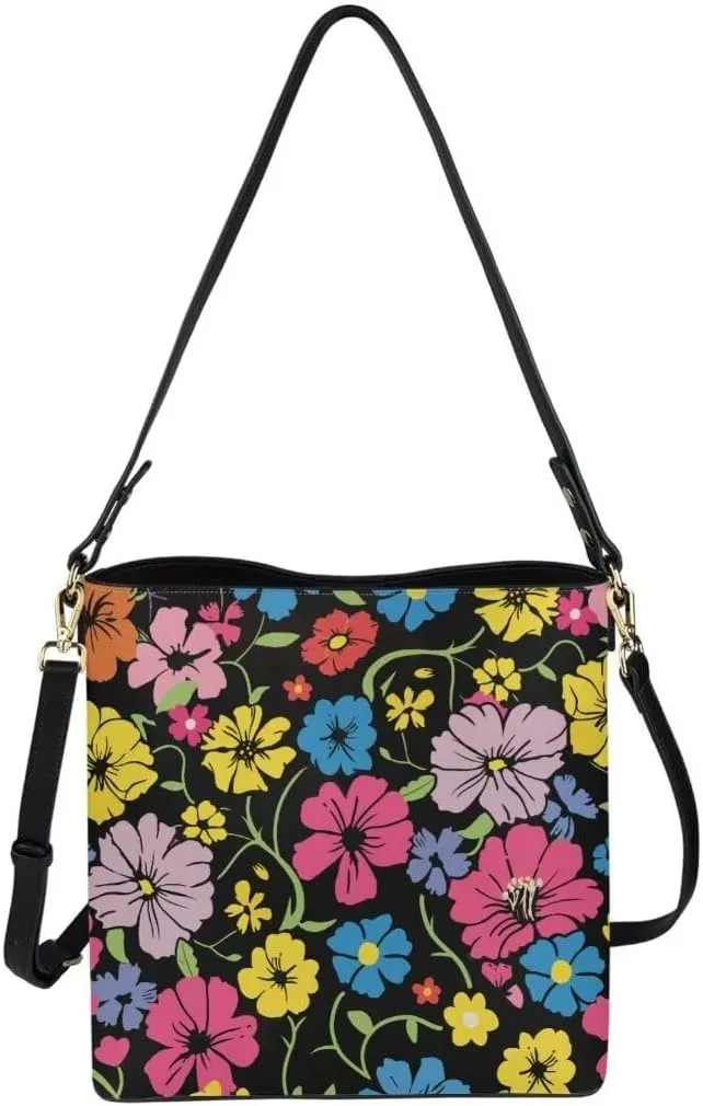 Leather Bucket Bags for Women Satchels Bucket Purse Large Tote Bags Commuting Crossbody Handbag Fashion Hobo Bags