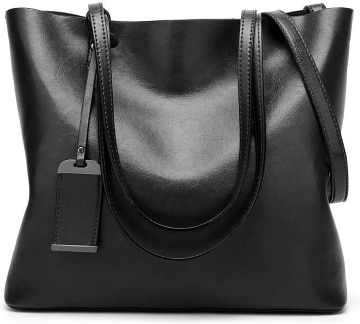 Leather Bucket Bags Simple Double Strap Womens Shoulder Bags For Women Messenger Bags Lady Shopping Tote Bag