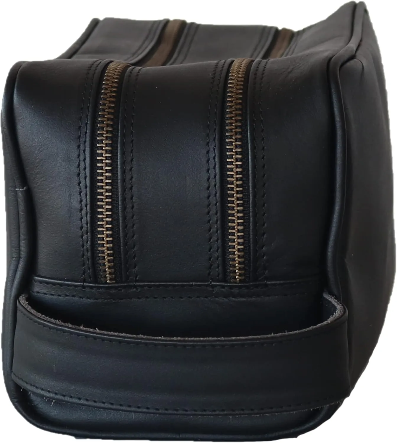 Leather Toiletry Bag for Men, Double Section Toiletry Bag (2 Black)